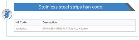 stainless steel hsn code